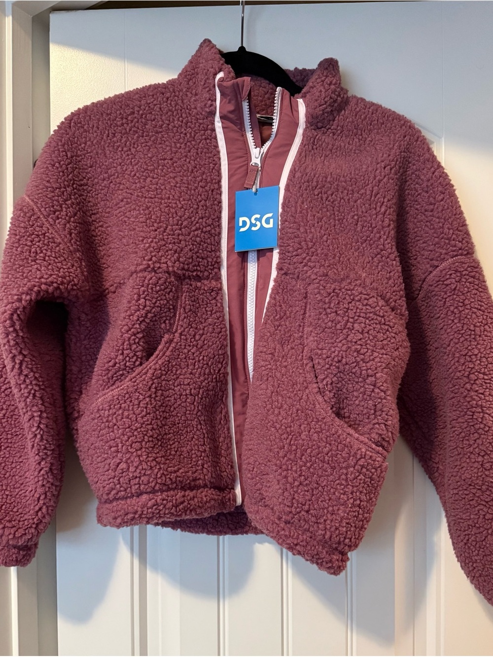 DSG Kids Cozy Sherpa Jacket in Dusty Mauve